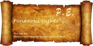 Porubszky Enikő névjegykártya